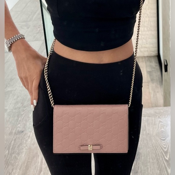 GUCCI - Guccissima Signature Bow WOC/Small Crossbody In Excellent Condition - Picture 16 of 16